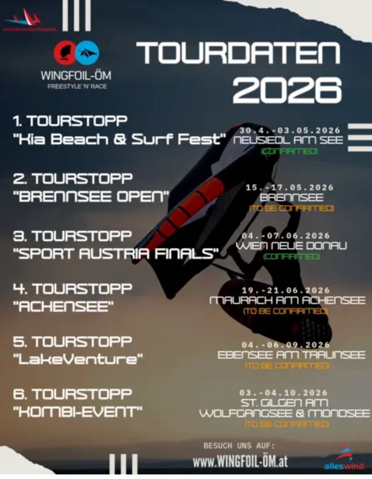 Wingfoil Tourdaten 2026